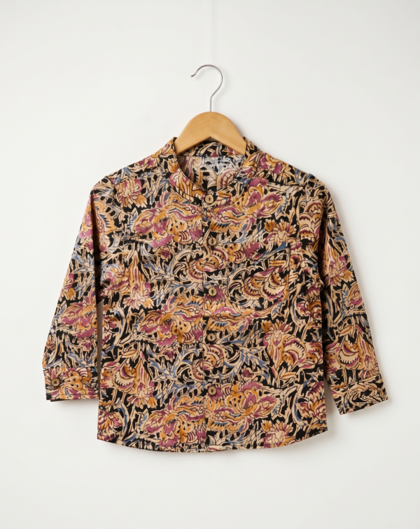 KIM & MISH Boy Kalamkari Ethnic Shirt and Pant Set – Pure Cotton