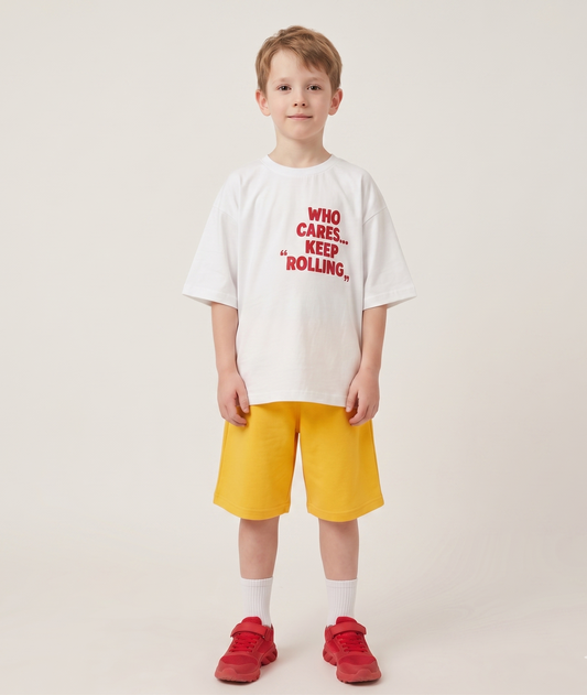 On a roll Over-sized t-shirt & shorts set