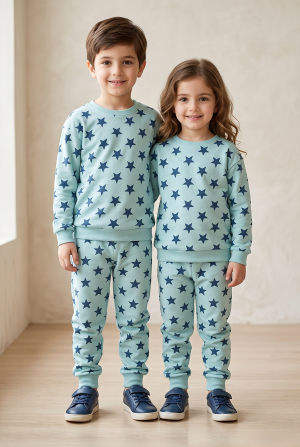 Unisex Cotton Star Printed Full Sleeve Co-ord Sets
