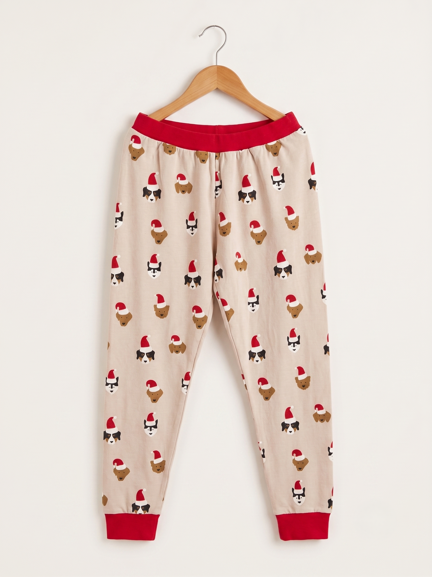 Unisex Beige Red Cotton Printed Full Sleeve Co-ord Sets