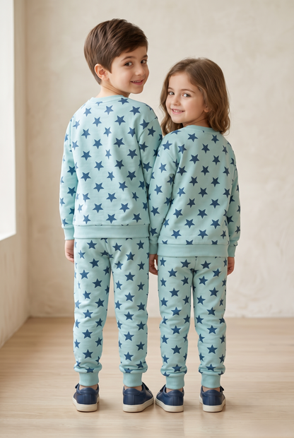 Unisex Cotton Star Printed Full Sleeve Co-ord Sets