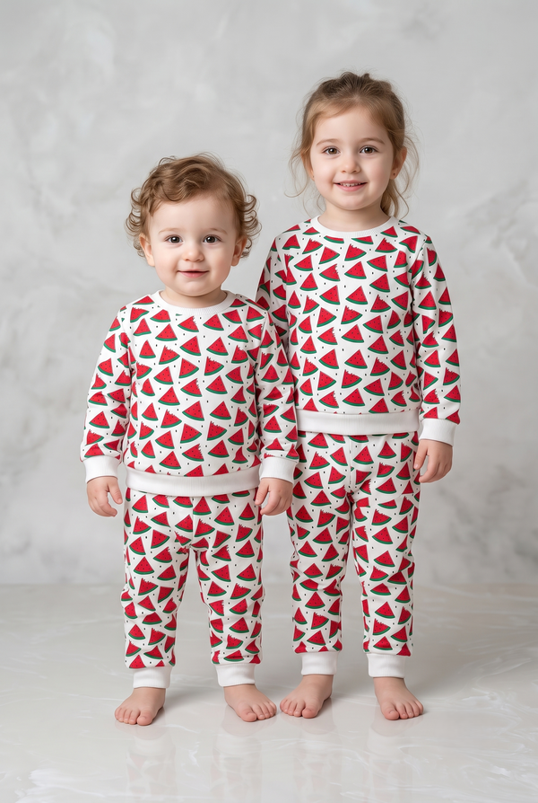 Unisex Cotton Watermelon Print Full Sleeve Co-ord Sets