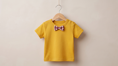 Solid Yellow Newborn Toddler Cotton Sets with Bow