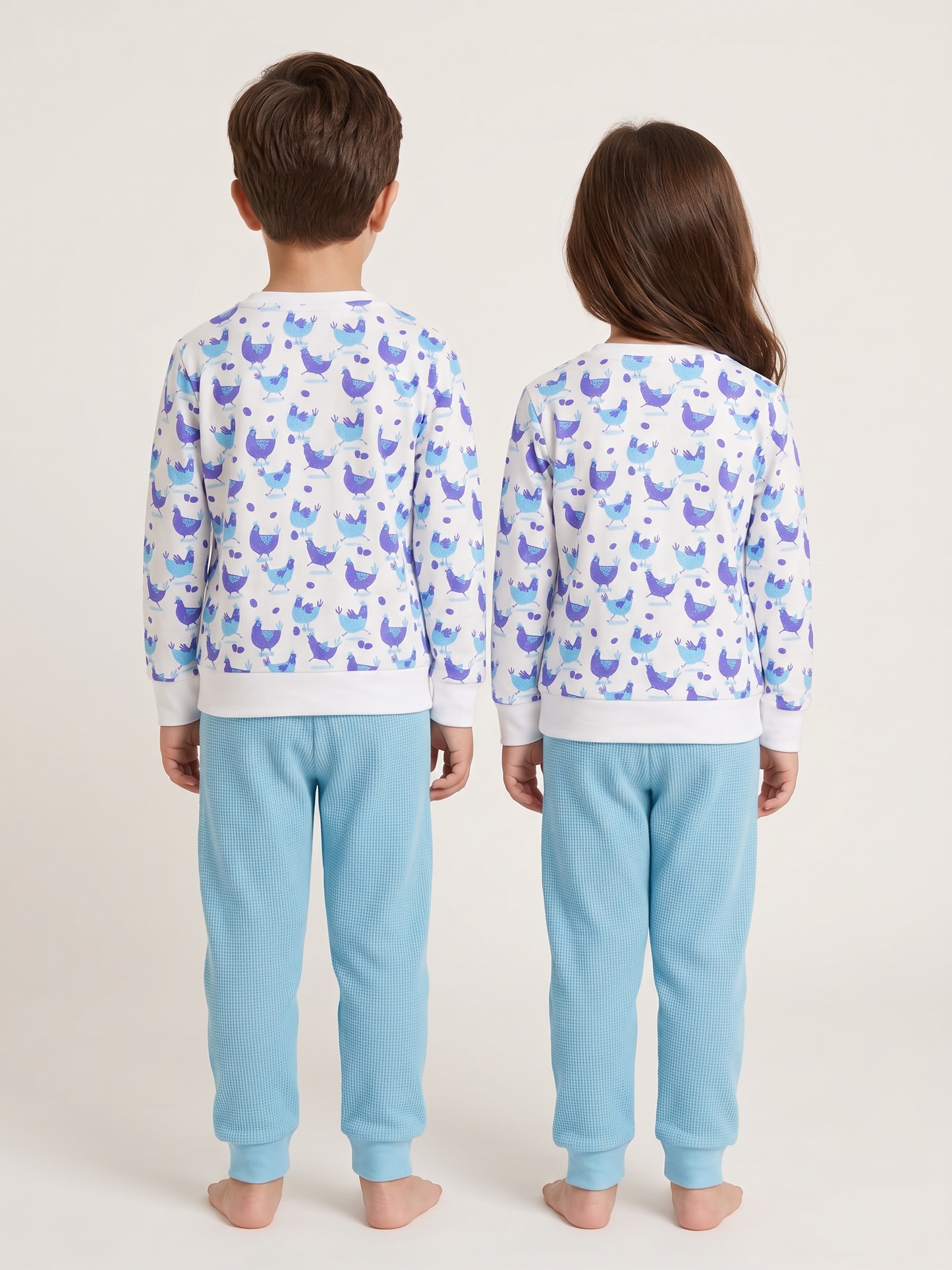 Unisex Blue Cotton Printed Full Sleeve Co-ord Sets