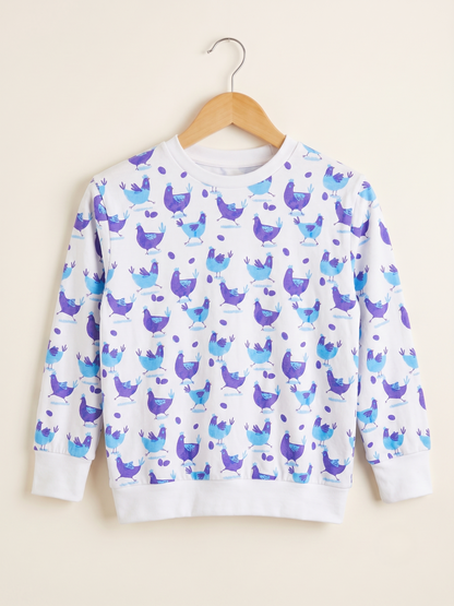 Unisex Blue Cotton Printed Full Sleeve Co-ord Sets