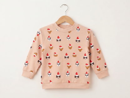 Unisex Beige Cotton Printed Full Sleeve Co-ord Sets